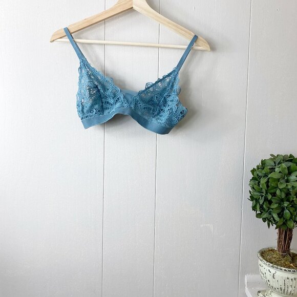 ThirdLove Other - NWT Third Love Teal Blue Boho Lace Triangle Bralette Size Small
